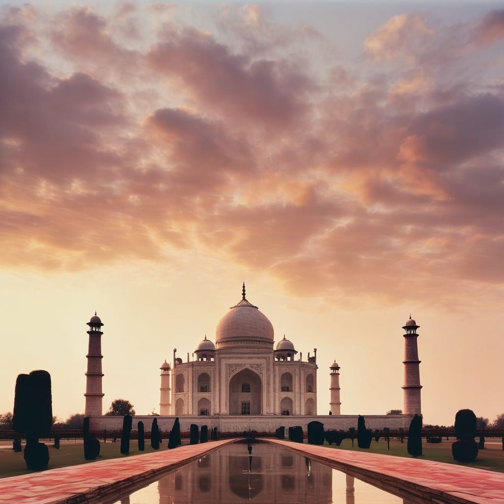 Taj Mahal at sunset
